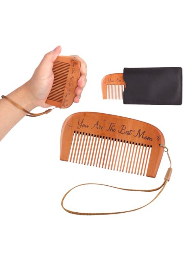 XIHIRCD Labor Comb Set Birth Wooden Engraved Comb Birthing Comb for Labor Childbirth Hair Comb with Storage Bag Lanyard Pregnancy Comb Labor and Birthing Essentials Gifts for Women Medium brown - Image 1