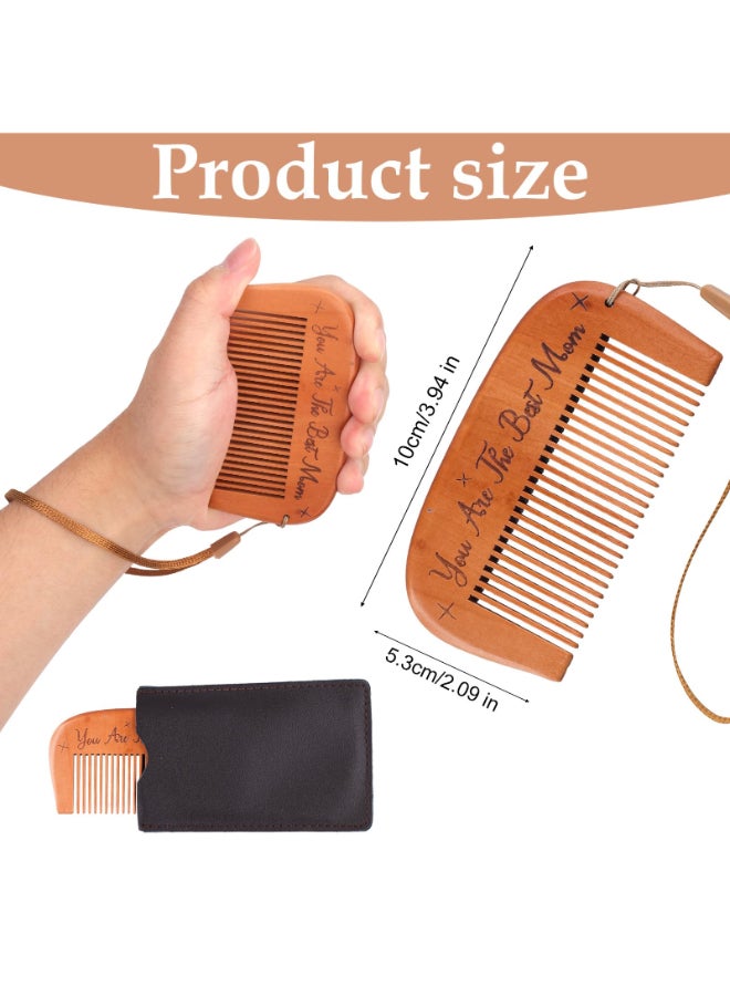 XIHIRCD Labor Comb Set Birth Wooden Engraved Comb Birthing Comb for Labor Childbirth Hair Comb with Storage Bag Lanyard Pregnancy Comb Labor and Birthing Essentials Gifts for Women Medium brown - Image 4
