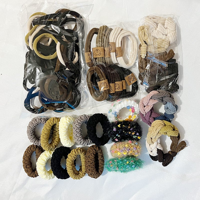 إسكدنيا 86-Piece Hair Tie Set Elastic Thick Bands 【86 sets】 bow
