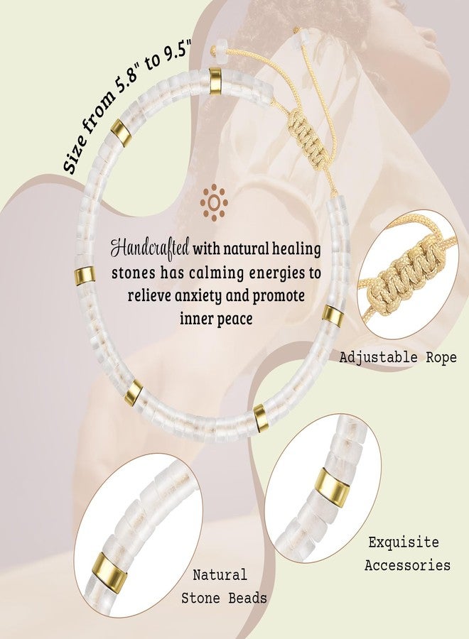 ZOKCC Inspirational Gifts Bracelets for Women Healing Natural Stone Bracelets - Get Well Soon Gifts for Women Best Friends Sister Girls - Life is Tough But So are You Bracelet - Image 3