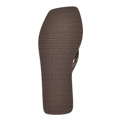 GUESS Women's Ediva Wedge Sandal, Brown 201, 9 - Image 4
