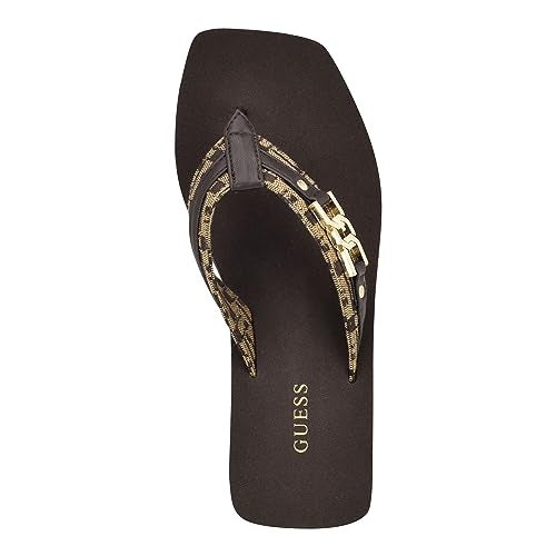 GUESS Women's Ediva Wedge Sandal, Brown 201, 9 - Image 2