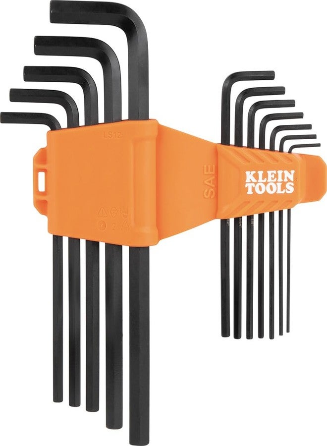 Klein Tools LS12 12-Piece Long-Arm Hex Key Set, SAE, Heat-Treated, L-Style Keys Sizes 1/16-Inch to 3/8-Inch, Twist-to-Lock Case - Image 1