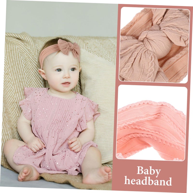 2Pcs Adjustable Cute Bow Headbands For Newborns Soft Nylon Hair Accessories - Image 5