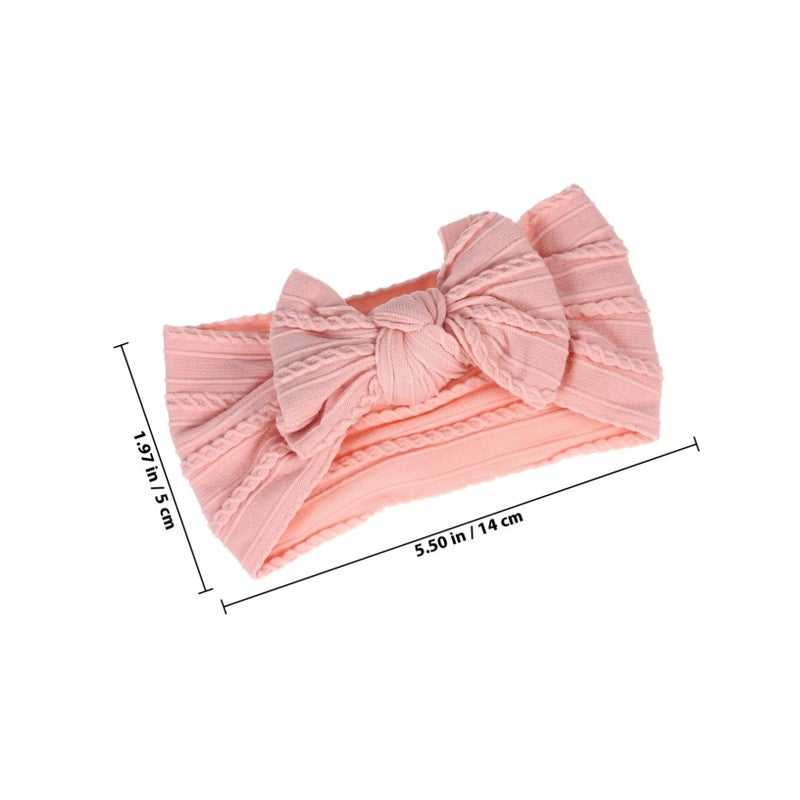 2Pcs Adjustable Cute Bow Headbands For Newborns Soft Nylon Hair Accessories - Image 3