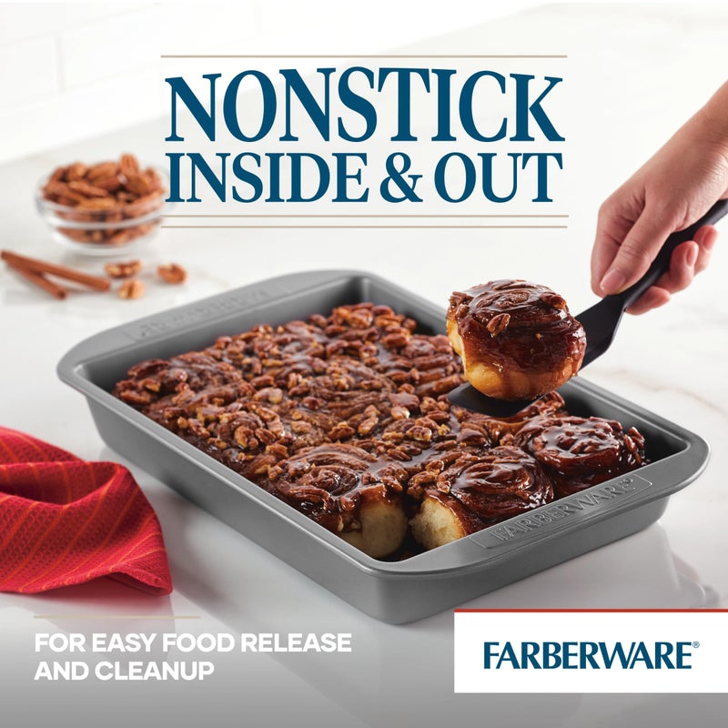 Farberware Nonstick Bakeware Baking Pan / Nonstick Cake Pan, Rectangle - 9 Inch x 13 Inch, Gray - Image 5