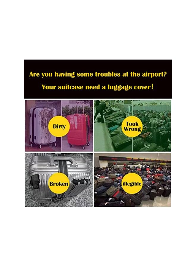 GGEROU غطاء حقائب، واقي حقيبة للعجلات، 18/24/28/32 بوصة أغطية حقائب قابلة للغسل مضادة للغبار ومقاومة للخدوش، غطاء حقائب السفر، يناسب حقائب 22-30 بوصة (M(22 بوصة-24 بوصة)) - Image 2