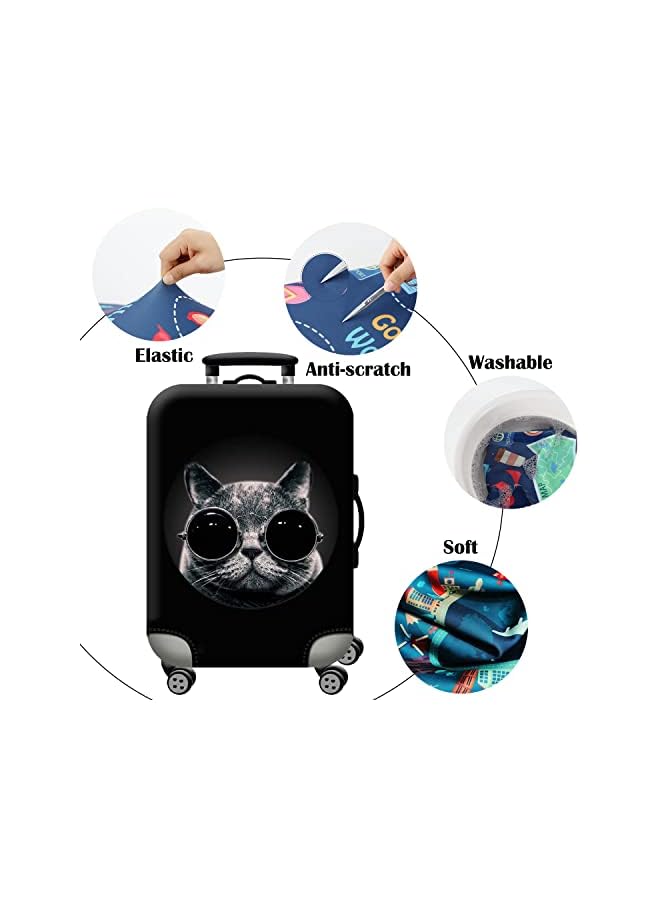 GGEROU غطاء حقائب، واقي حقيبة للعجلات، 18/24/28/32 بوصة أغطية حقائب قابلة للغسل مضادة للغبار ومقاومة للخدوش، غطاء حقائب السفر، يناسب حقائب 22-30 بوصة (M(22 بوصة-24 بوصة)) - Image 3