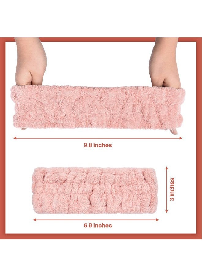Chuangdi 3 Pieces Spa Headband for Women Facial Makeup Headband Soft Terry Cloth Hairband for Washing Face Mask Spa Shower Gifts(Blue, Pink, White)  - Image 2