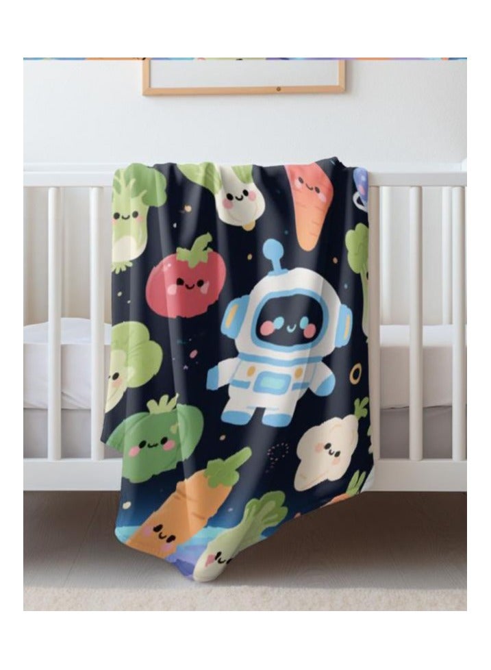 عام بطانية رقيقة من الفانيلا الكرتونية للأطفال أو الطلاب (دافئة ومريحة ومناسبة للنوم والألعاب) 100 سم * 150 سم - Image 1