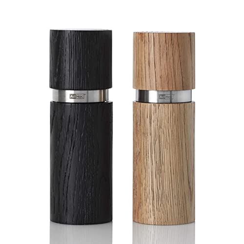AdHoc Textura Pepper and Salt Mill Set - Salt & Pepper Mill for Seasoning - Handy Grinder with Ceramic Grinding Mechanism - Adjustable Grinder for Cooking - Image 1