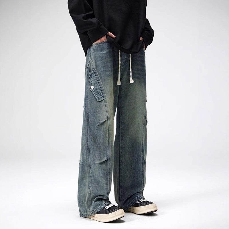 Unisex Classic Denim Jeans Loose Fit Daily Outdoor Wear - Image 2