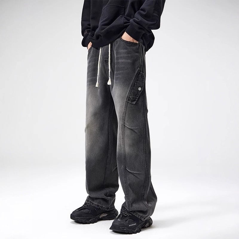 Unisex Classic Denim Jeans Loose Fit Daily Outdoor Wear - Image 3