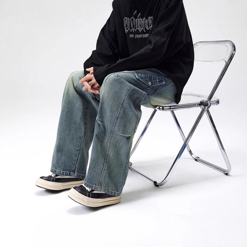 Unisex Classic Denim Jeans Loose Fit Daily Outdoor Wear - Image 5