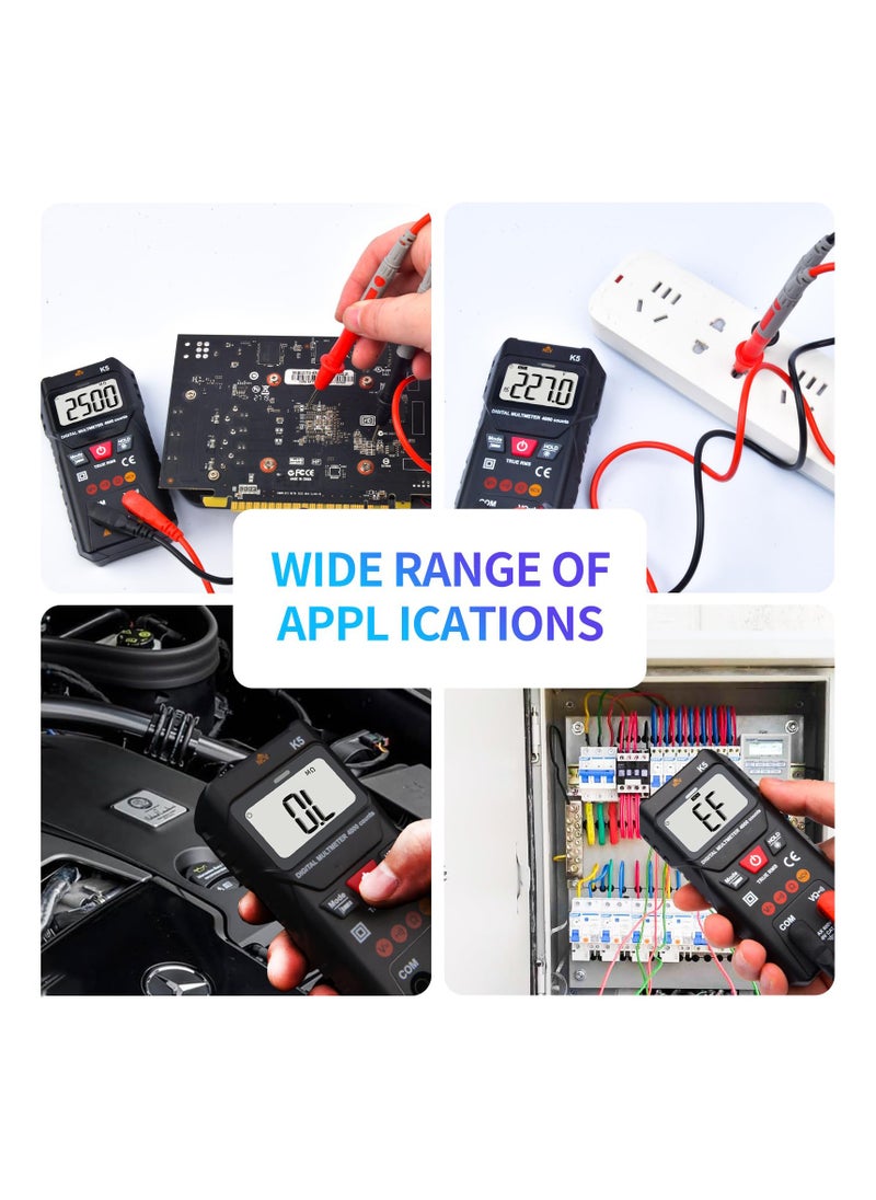 SYOSI - Digital Multimeter, 4000 Counts, Smart Measurement, Auto-Ranging Voltmeter, Voltage Tester with Non-Contact Voltage Function, Measures AC/DC Voltage, Resistance, Continuity for Car Home Appliances - Image 1