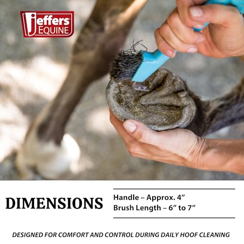 Jeffers Equine Hoof Pick & Brush, Purple – Horse Hoof Cleaning Tool for Grooming, Farrier, Equestrian Care – Durable Hoof Pick with Stiff Bristles – 4 inch Easy Grip Handle - Image 3