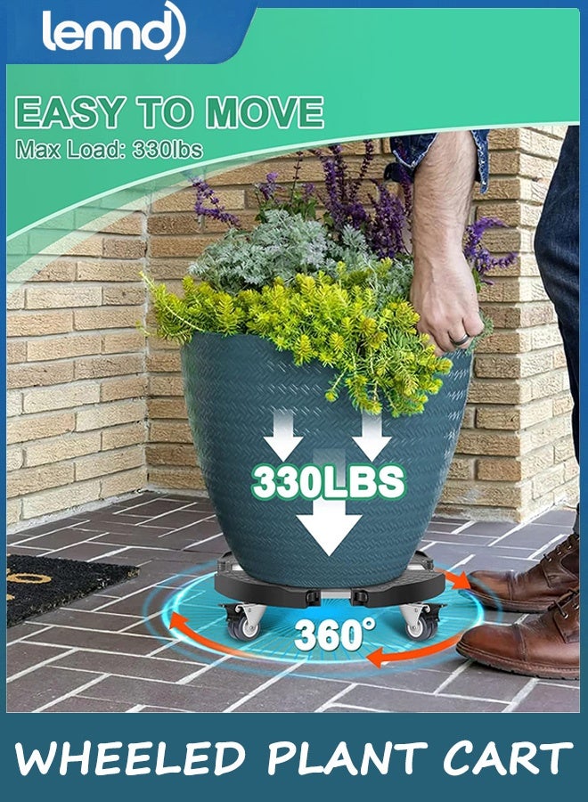 LENND Plant Caddy with Wheels Heavy Duty, Adjustable Plant Stand with Wheels, Large Plant Dolly Cart for Vertical Garden Tower, Vertical Planters, Patio Umbrella Base, Plant Pots, Trash Can - Image 3