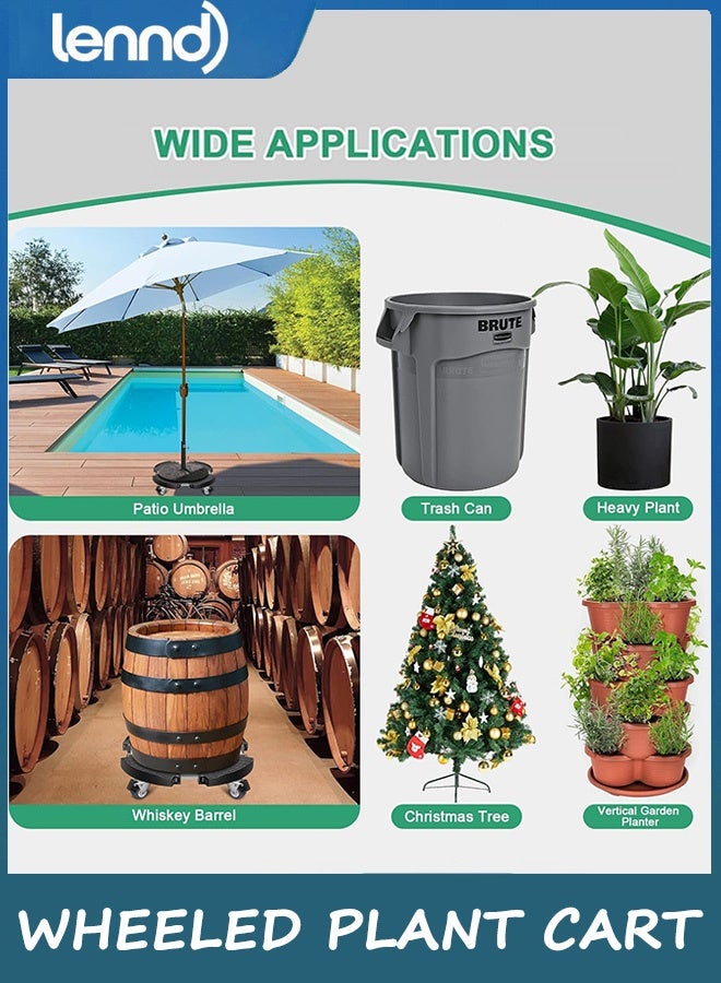 LENND Plant Caddy with Wheels Heavy Duty, Adjustable Plant Stand with Wheels, Large Plant Dolly Cart for Vertical Garden Tower, Vertical Planters, Patio Umbrella Base, Plant Pots, Trash Can - Image 4