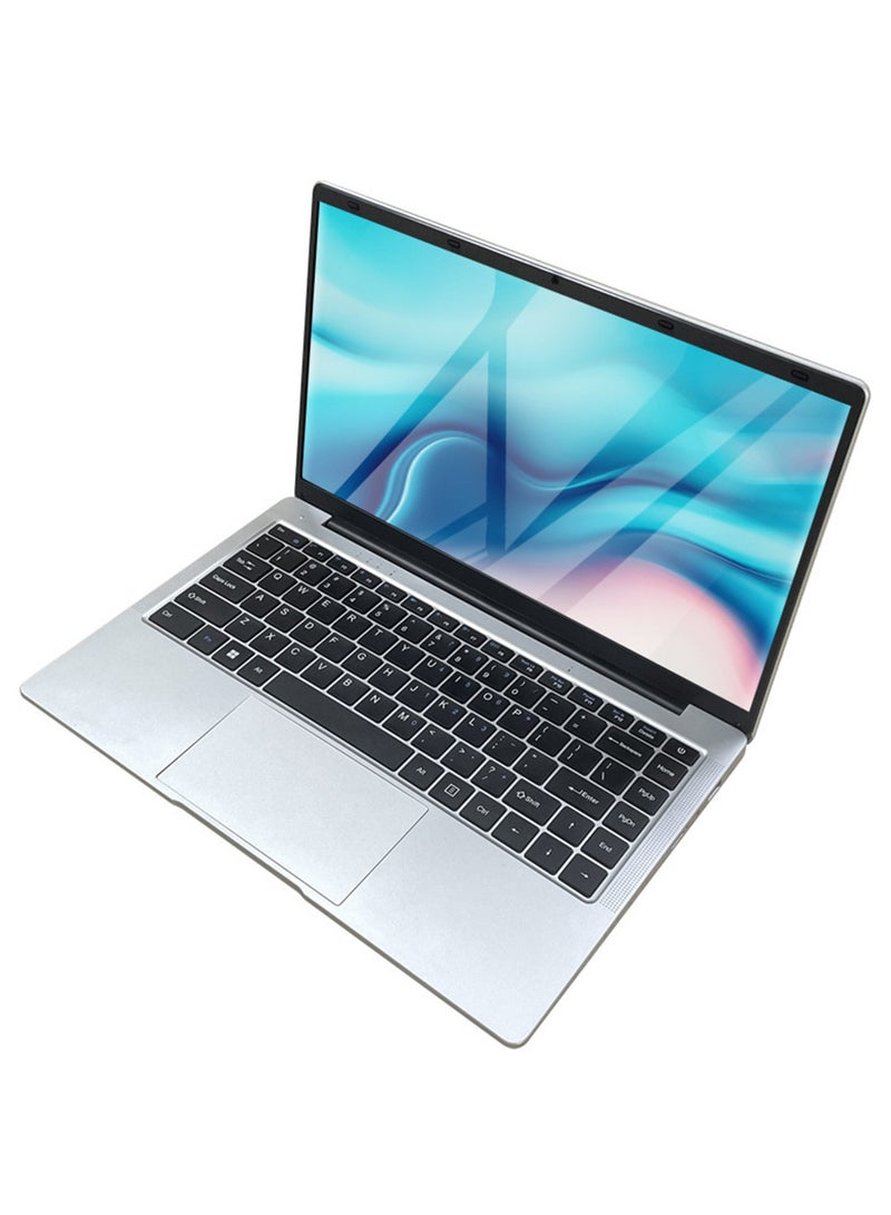 مول ويل حاسوب محمول مزود بشاشة عرض 14 بوصة، ومعالج Celeron N3710 وذاكرة وصول عشوائية سعة 8 جيجابايت/ذاكرة تخزين ثابتة سعة 128 جيجابايت/رسومات إنتل عالية الجودة الإنجليزية/العربية انزلاقي أسود - Image 2