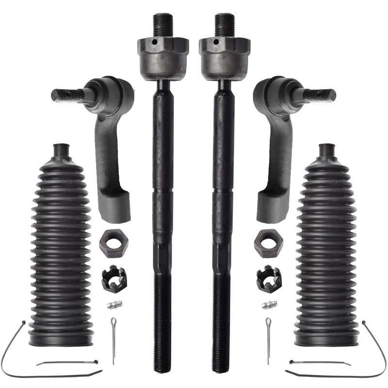 ASTARPRO 6pcs Front Inner and Outer Tie Rod Ends Complete Kit and Boots Compatible with 20072016 Ford Expedition F150 Lincoln Navigator