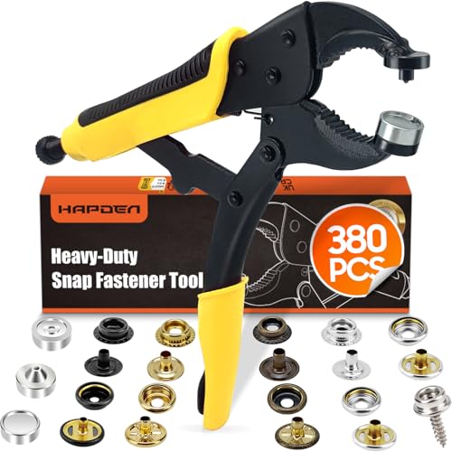 HAPDEN Heavy Duty Snap Fastener Tool Snap Setter Tool with 100 Sets 4 Color Boat Cover Snaps Snap Repair Kit Repairing Boat Covers Canvas Fabric Tarps