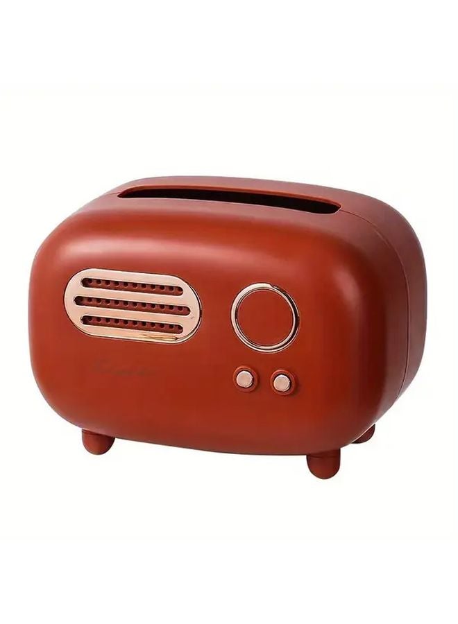 Red Vintage Style Resin Tissue Box Holder For Home And Office Decor - Image 1