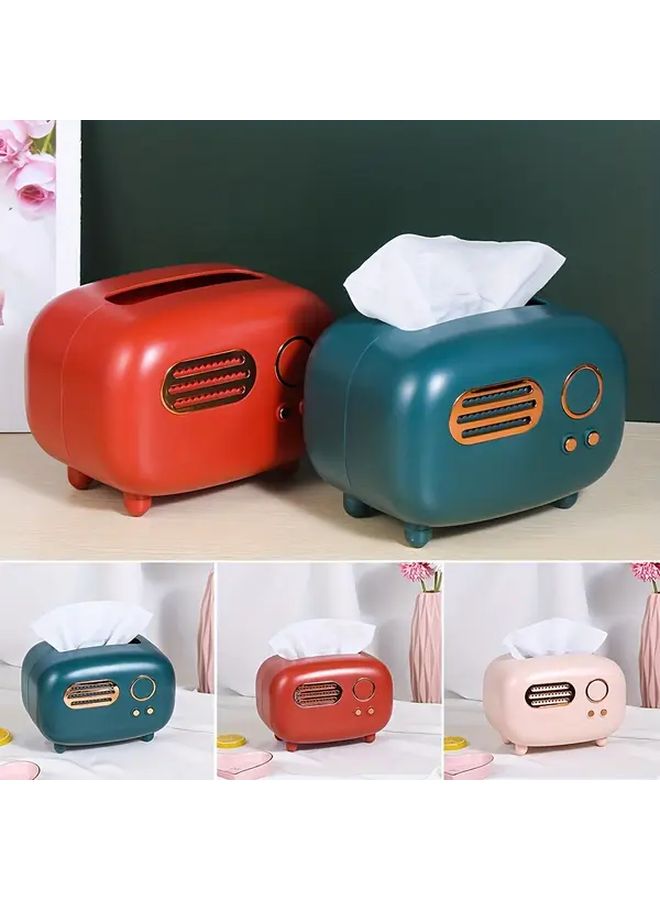 Red Vintage Style Resin Tissue Box Holder For Home And Office Decor - Image 2