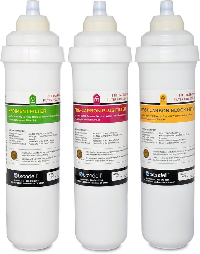RF20 WATER FILTER REPLACEMENT FOR CIRCLE SEDIMENT AND CARBON BLOCK UNDER SINK REVERSE OSMOSIS FILTRATION SYSTEM LASTS 6 MONTHS
