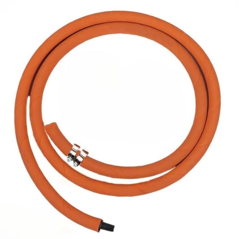 SOMONEX Gas pipe 10 Meter with ISI Certified Fine Quality LPG Gas Pipe Flame Resistant Hose pipe Leak Proof Made With Reinforced Steel Wire with clamp For Home Gas stove pipe - Image 1