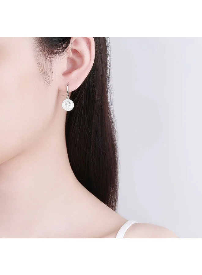 Sosha Elegance  Gold Small Coin Drop Earrings – Vintage-Style Lightweight Hoops for Women | Best Price UAE