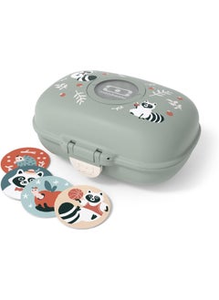 monbento monbento - MB Gram Raccoon Children's Snack Box - Raccoon - Boys and Girls - Ideal for Lunch or Snacks at School/Park - BPA Free - Food Safe - Green  - Image 1