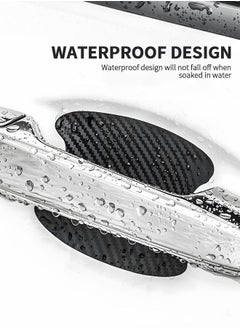 GROIC 5 PCS Car Door Handle Sticker,Carbon Fiber Anti-Scratches Car Door Cup Protector,Universal Auto Door Paint Guard Car Door Cup Scratch Protection Films,Automobile Decoration Accessories  - Image 3