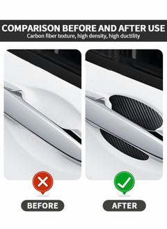 GROIC 5 PCS Car Door Handle Sticker,Carbon Fiber Anti-Scratches Car Door Cup Protector,Universal Auto Door Paint Guard Car Door Cup Scratch Protection Films,Automobile Decoration Accessories  - Image 2