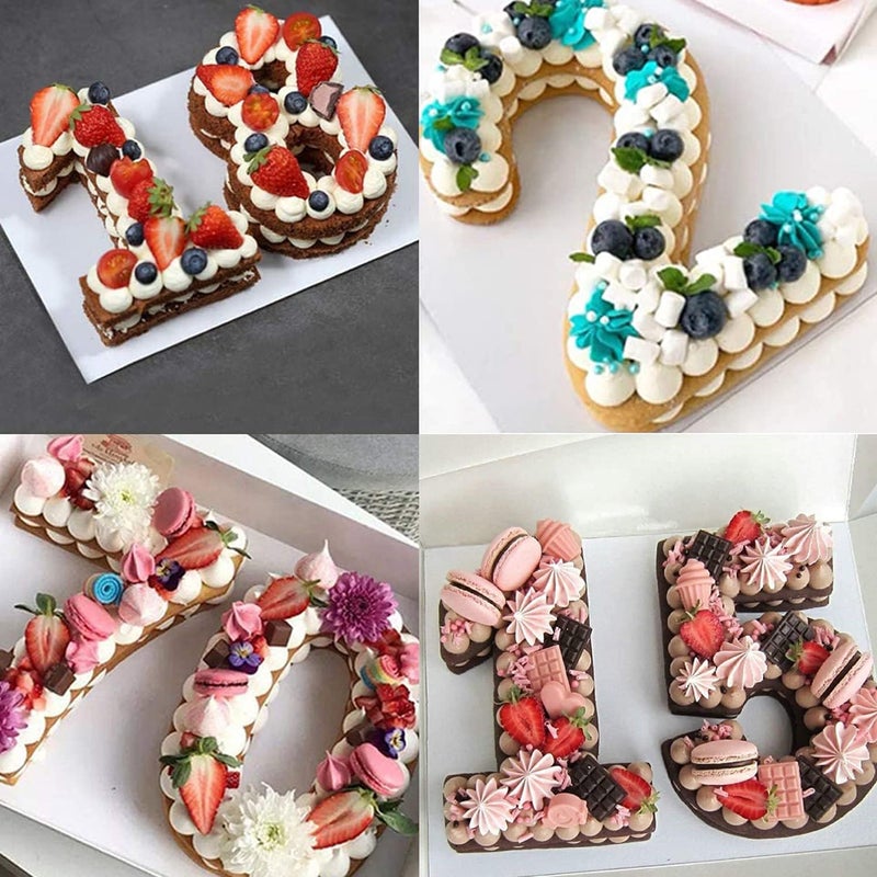 Ducodocu Silicone Cake Pans 3D Large Number Cake Mould Novelty Cake Tins DIY Baking Mold for Birthday Wedding Anniversary 10 inch Number of 7 - Image 4