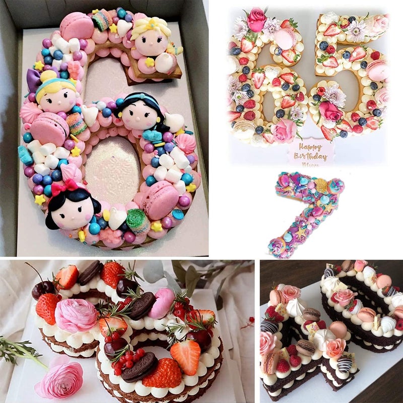 Ducodocu Silicone Cake Pans 3D Large Number Cake Mould Novelty Cake Tins DIY Baking Mold for Birthday Wedding Anniversary 10 inch Number of 7 - Image 5