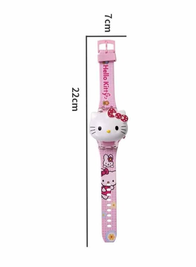 واي جيه مرحبا كيتي كارتون ووتش الأطفال، لعبة مراقبة الأطفال مع تأثير الضوء، الأطفال ووتش الإلكتروني مع الموسيقى، قلب أعلى الكرتون ووتش للأطفال - Image 5