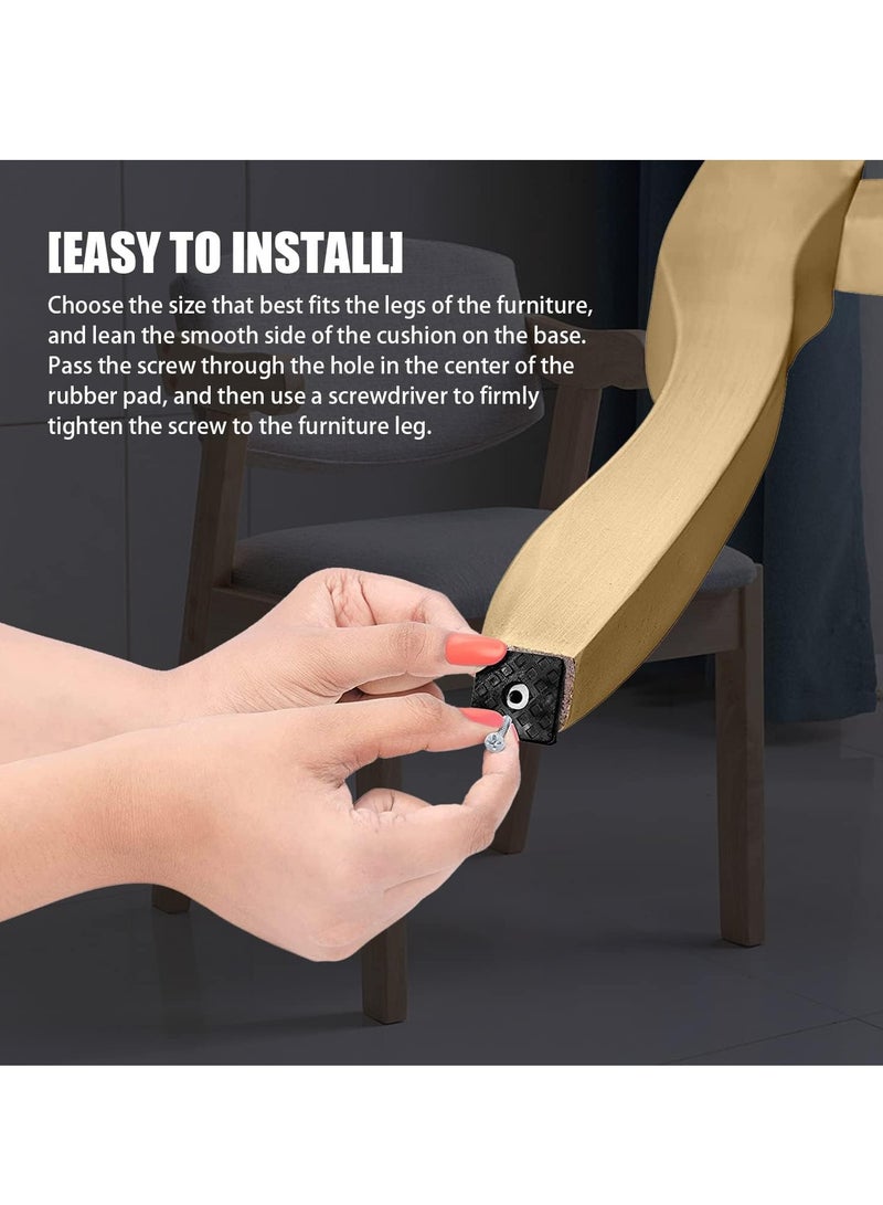Generic 20 Pcs Heavy Duty Non,Slip Rubber Furniture Feet Pads with Screws, 30mm x 30mm Protects Furniture on Wet Floors for Chairs, Tables, Sofas, Garden Tables  - Image 4