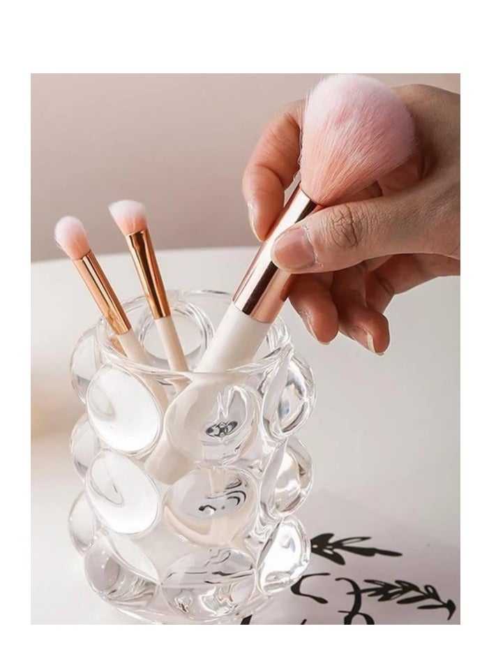 منظم فرش المكياج على شكل فقاعات، تخزين الفرش على شكل فقاعات كريستالية، تخزين أقلام الرصاص، ديكور الزينة، تخزين الملحقات متعددة الأغراض، ديكور المنزل (لون قوس قزح) - Image 3