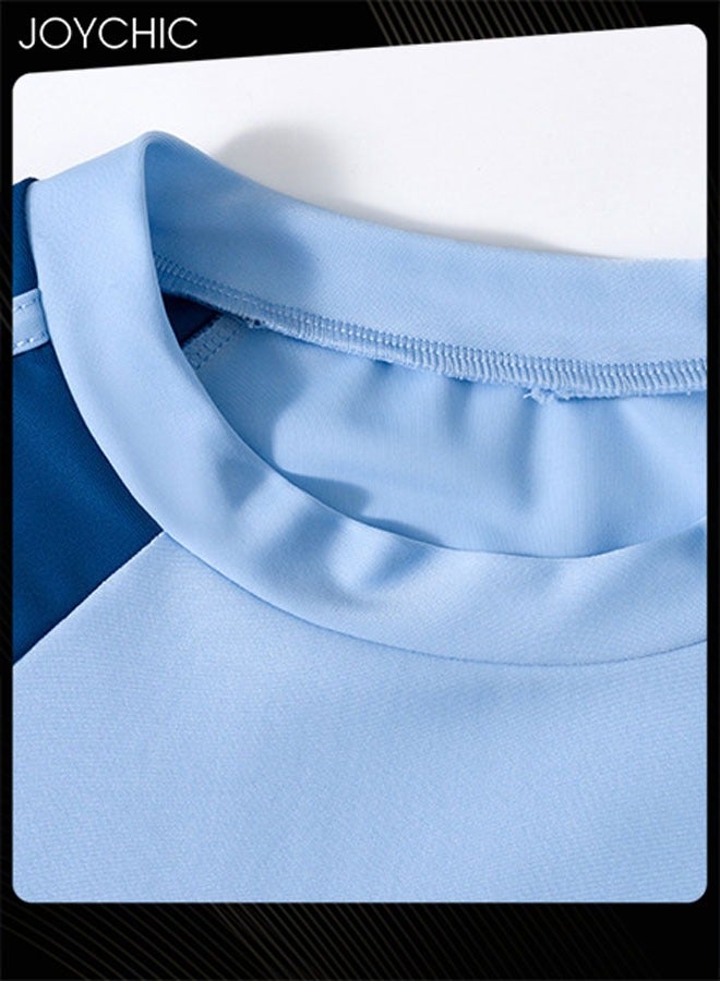 Joychic بدلة سباحة صيفية غير رسمية للأطفال من قطعتين مع حماية من الشمس سريعة الجفاف وقابلة للتنفس بأكمام قصيرة مجموعة منفصلة من الأعلى والأسفل - Image 4