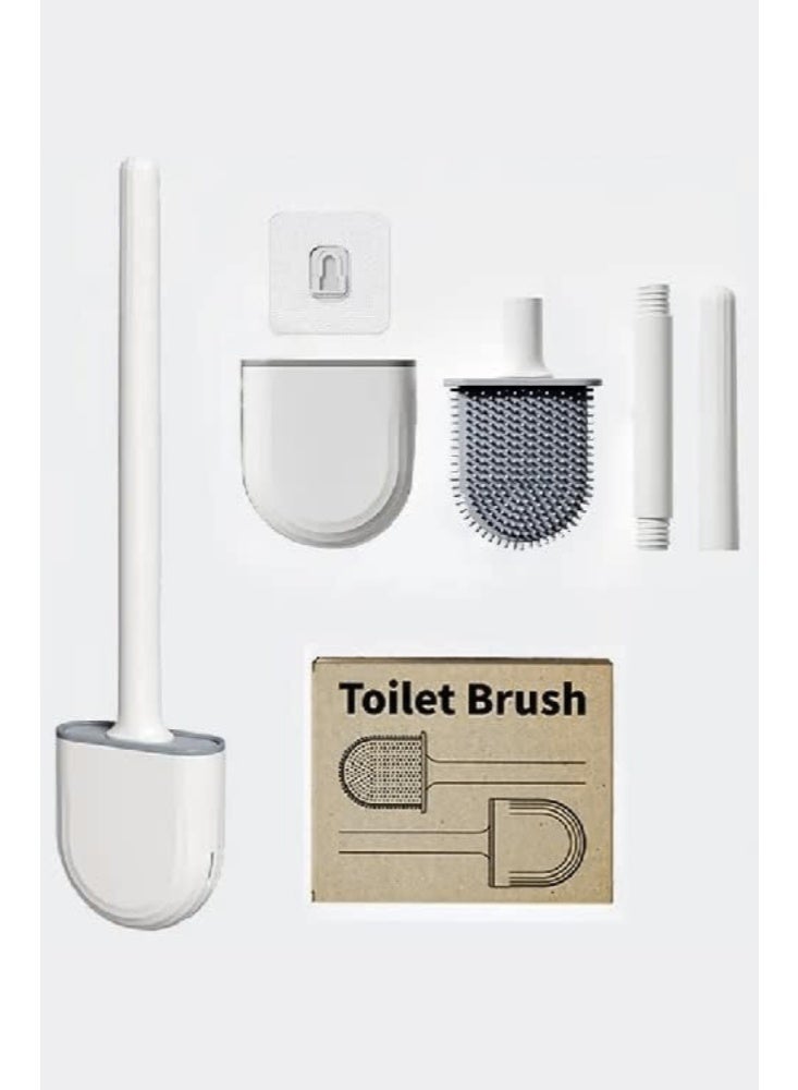 ايدا فرشاة تنظيف المرحاض من السيليكون مع حامل – تصميم صحي ومرن لتنظيف الحمام - Image 3