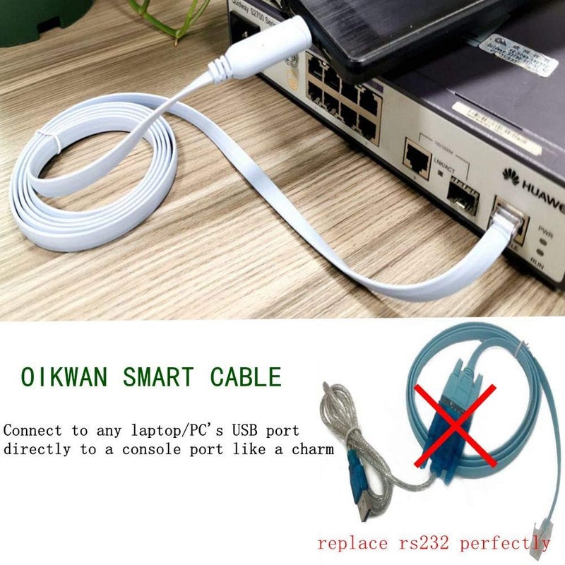 OIKWAN Console Cable USB to RJ45, USB Cable Compatible with Routers/Switch/Windows 7, 8,10,11 (10ft) - Image 2