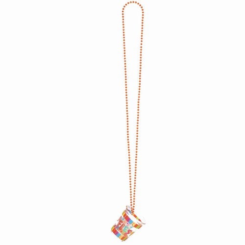 Amscan Fiesta Red Plastic Shot Glass Bead Chain Necklace - 20" (1 Pc) - Party Accessory for Unforgettable Celebrations - Perfect for Cinco de Mayo & Mardi Gras Events - Image 2
