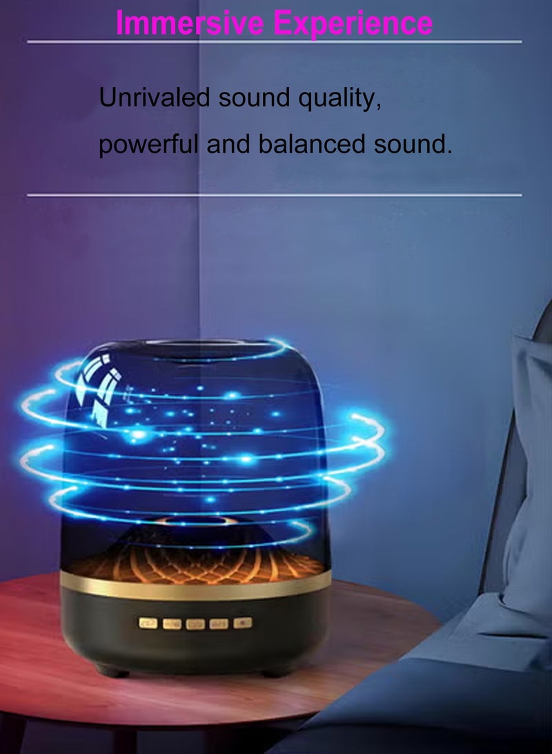 هيروكس مكبر صوت منزلي بتقنية بلوتوث - أداء صوتي فائق - 5 أنماط إضاءة بتأثير الماس - مصنوع من مواد معاد تدويرها، أسود - Image 2