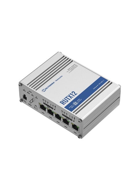 RUTX12  DUAL LTE CAT 6 INDUSTRIAL CELLULAR ROUTER This powerful dual LTE Cat 6 router is a great fit for mission-critical applications. Two cellular modems for dual simultaneous connections, seamless mobile service switching and load balancing features make this device irreplaceable in applications where losing connection is not an option.