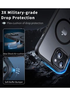 INFOSUN iPhone 13 Case Cover Compatible with Magsafe Magnetic Designed Shockproof Case Translucent Matte Protective Cover Back Hard Cases with Magnet for iPhone 13  - Image 3