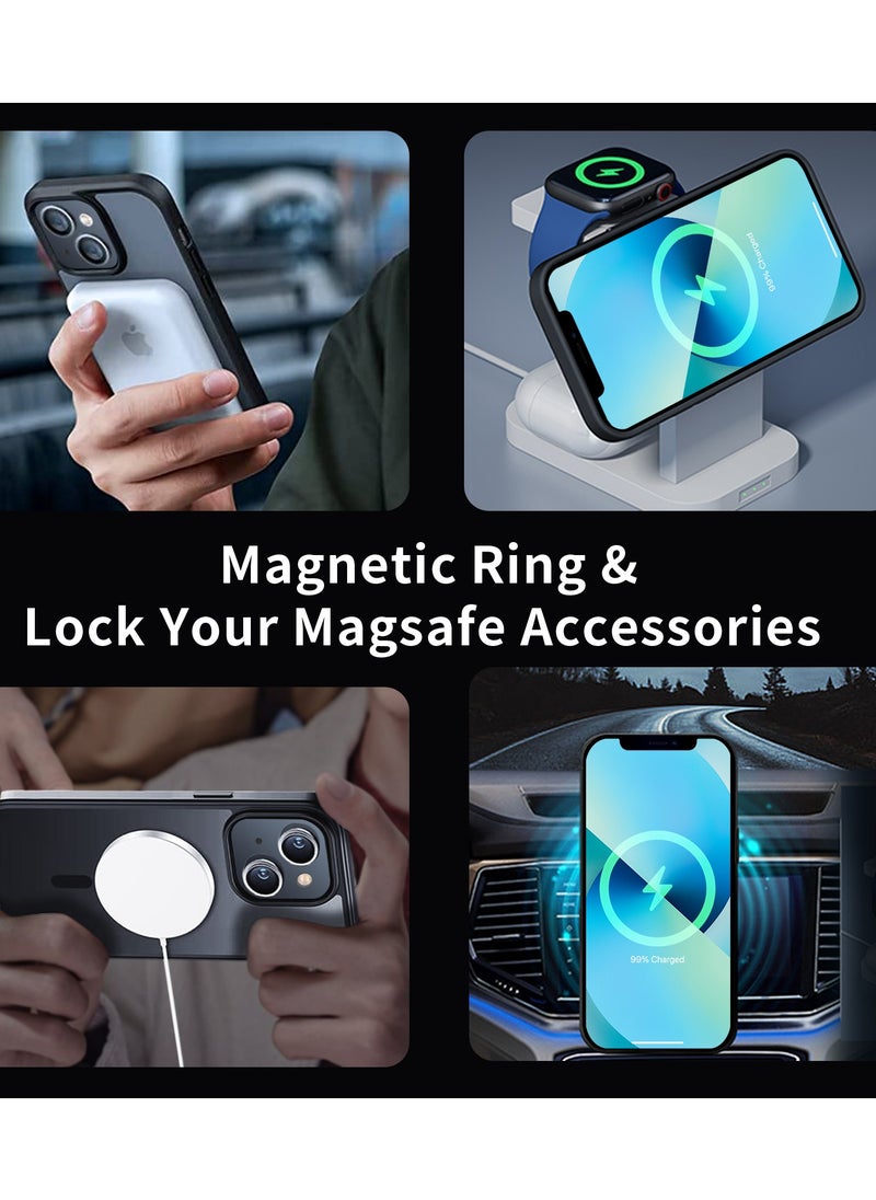 INFOSUN - iPhone 13 Case Cover Compatible with Magsafe Magnetic Designed Shockproof Case Translucent Matte Protective Cover Back Hard Cases with Magnet for iPhone 13 - Image 1