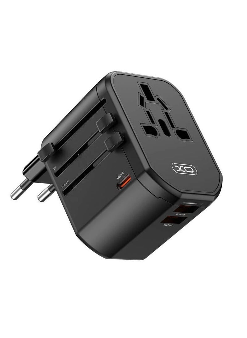 XO INET Universal Travel Adaptor Charger Multi Port PD 20W Fast Charge - Image 2