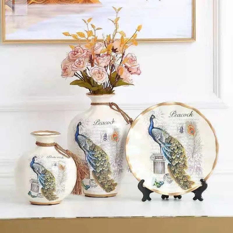 Y&D MSH Hand-Painted European Ceramic Vases Set of 3 - Elegant Flower Vases for Wedding, Party, Home Decor - Image 4