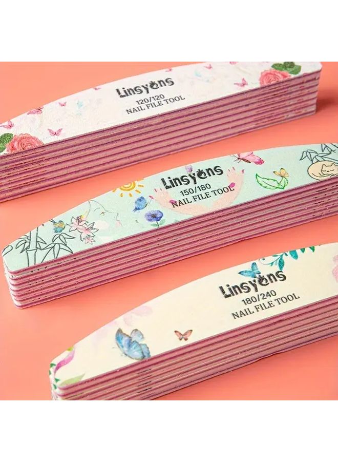 6pcs Linsyens Nail Care Set Butterfly 180 240 Double Sided Sanding Blocks Buffers Files - Image 3