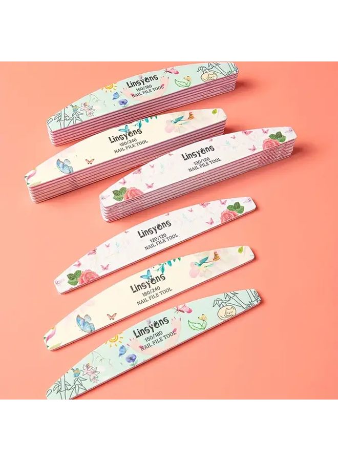 6pcs Linsyens Nail Care Set Butterfly 180 240 Double Sided Sanding Blocks Buffers Files - Image 2